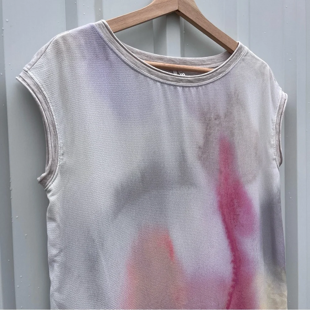 Anthropologie Blouse Tie Dye Tuscany Boatneck Gray Sleeveless Tunic Womens S - Picture 4 of 12